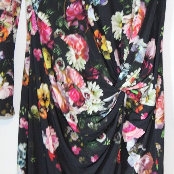 Ted Baker London Izzie Oil Painting Dress Floral Ruched Bodycon Size 4 H12695 - Picture 4 of 11
